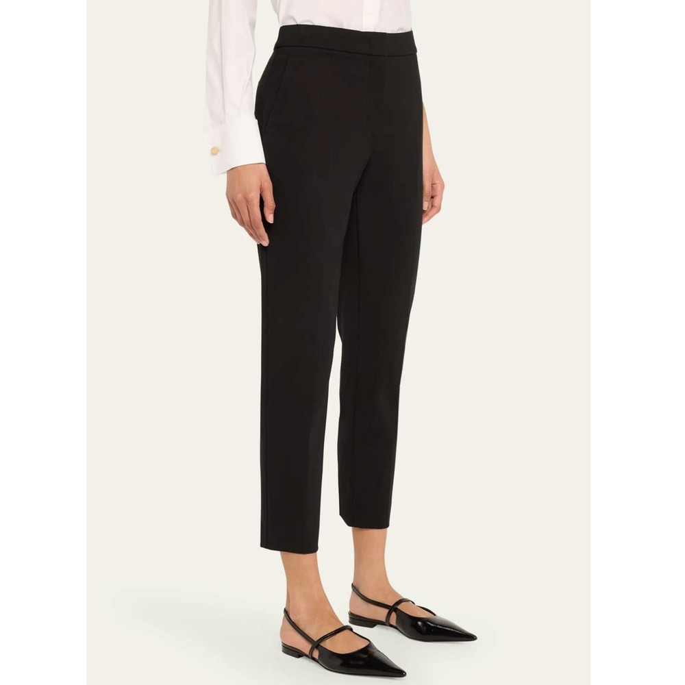 MaxMara Black Pegno Jersey Straight Leg Ankle Trouser Pants‎ Size 8